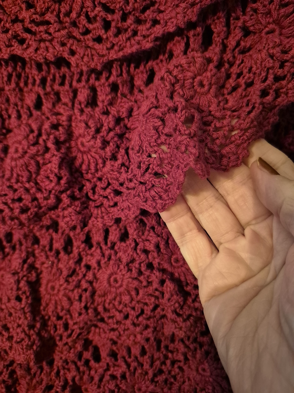 Denim 24/7 Raspberry Crochet Ruffle Tunic - Picture 12 of 12